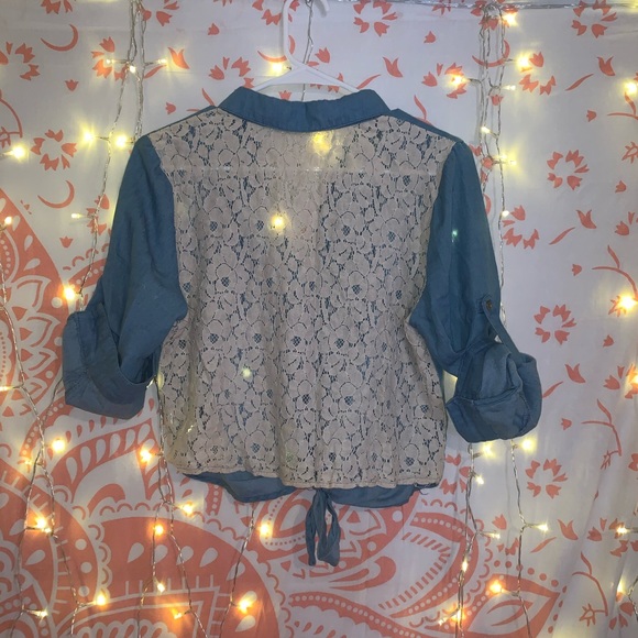 Country Cutie Denim Crop Shirt - Picture 2 of 3